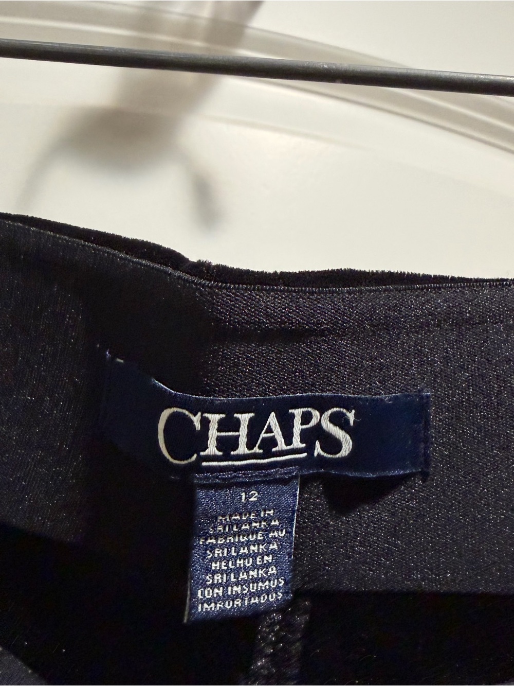 Chaps Black Smooth Velvet Straight Leg Pants - Picture 4 of 6